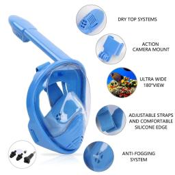 Máscara de mergulho infantil, equipamento de natação infantil, óculos de esqui, rosto inteiro, natação e snorkel, 4 a 11 anos - Image 3