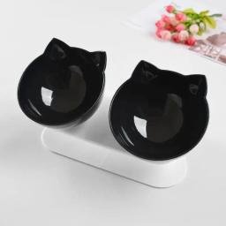 Tigela de gato dupla elevada com suporte inclinado, alimentador de água antiderrapante, suprimentos para beber para cães pequenos e gatos, gatinho de estimação - Image 3