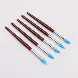 Borracha Silicon Tip Pincéis para pintura a óleo aquarela, Shaping Carving Tool, Ferramentas Clay Escultura, 5pcs - Image 2