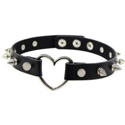 Harajuku punk rock gótico gargantilha colar feminino sexy couro do plutônio coração bloqueio chave pico colar chocker gótico cosplay acessórios - Image 2