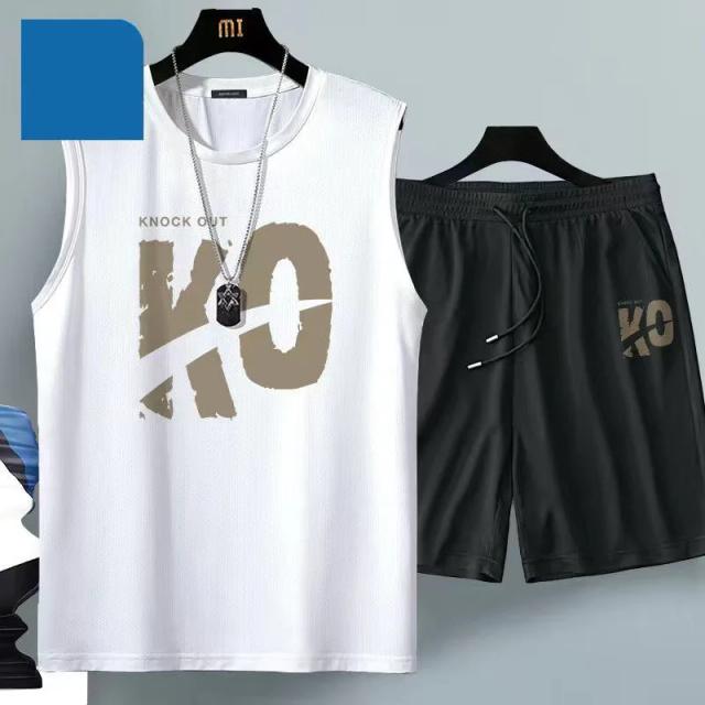 Conjunto de Basquete Masculino Respirável Harajuku - Camiseta e Shorts de Manga Curta para Verão 2024