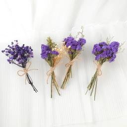 Preservado Bouquet Babysbreath Flores Mini Rose Flor Natural Secas Esquecer Não Me Flor Casa Casamento Festa Talbe Decoração - Image 5