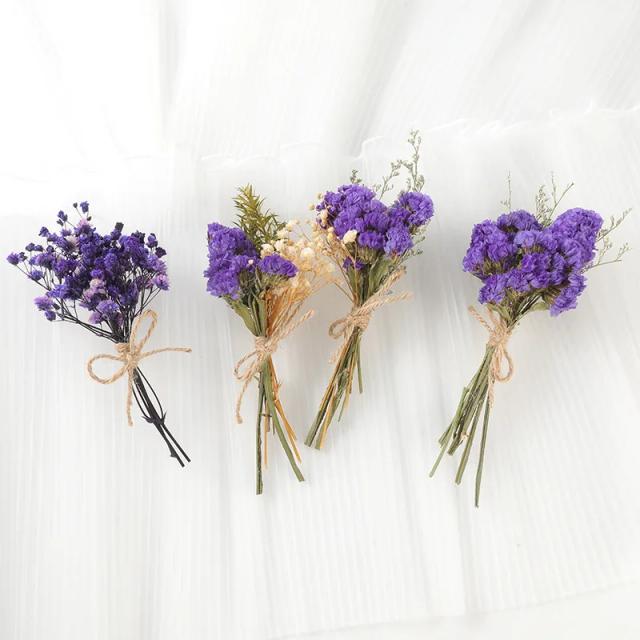 Bouquet Preservado de Gypsophila e Mini Rosas: Flores Naturais Secas para Decoração de Casa, Casamentos e Festas