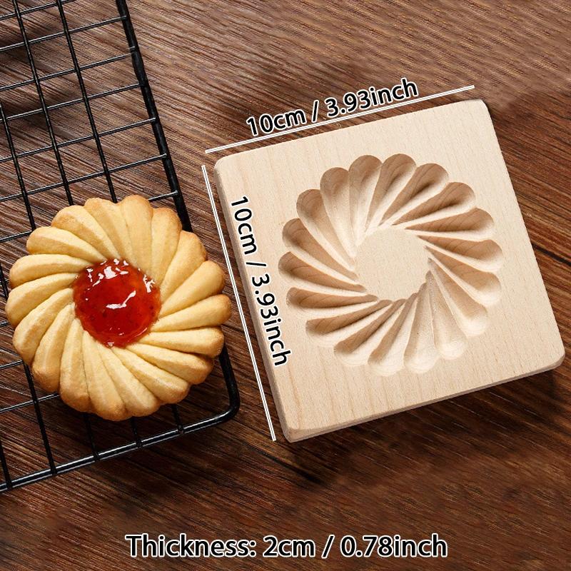 Moldes De Cortador De Biscoito De Madeira Para Cozimento DIY, 3D Gravado Em Relevo Biscuit Moldes, Gingerbread Fondant, Moldes De Cozimento Do Natal - Image 1