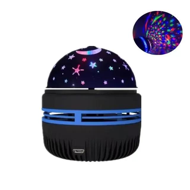 Projetor LED Galáxia Estelar com Luz Noturna Rotativa e USB Recarregável para Decoração de Quarto e Festas
