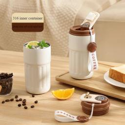 Caneca térmica de aço inoxidável, Garrafa térmica a vácuo, Smart Temperature Display, Copo de café, Portátil comercial, 450ml, 316 - Image 2