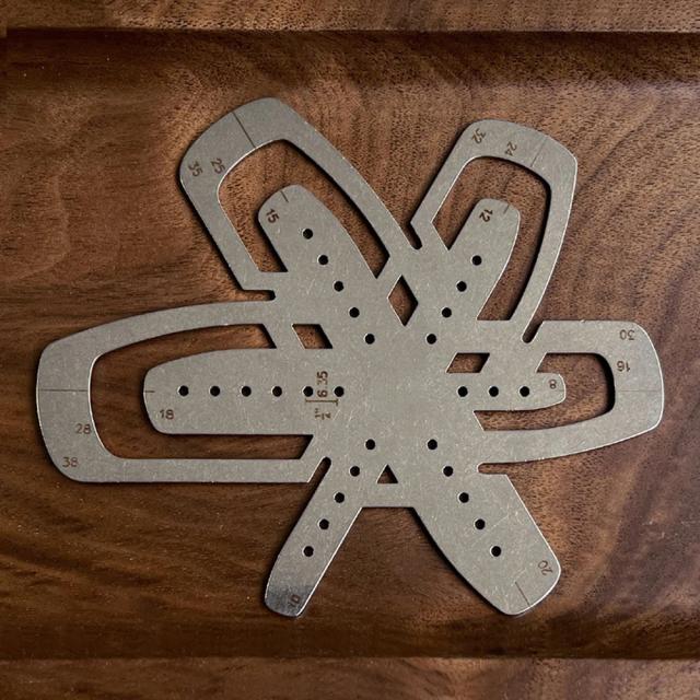 Pulseira de Couro Nattools com Estêncil e Conjunto de Ferramentas de Medição em Aço Inoxidável para Leathercraft