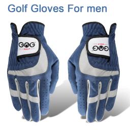 Luva de golfe para homens 1pc azul esporte tecido respirável mão esquerda direita nova marca dropship fita mágica luva tênis beisebol - Image 1