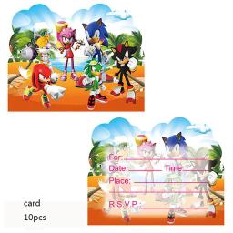 Descartável Cartoon Sonic Party Supplies, Placa, Copo, Guardanapo, Toalha De Mesa, Bolo Topper, Saco De Presentes, Kids Birthday Party Decorações Set - Image 5