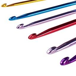Alumínio colorido Crochet Needles Set, Ferramentas para tecelagem, Ganchos - Image 4