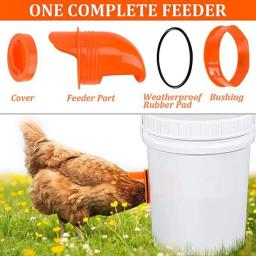Alimentador de gravidade automático para frango e pato Alimentador de aves à prova de chuva Porta DIY Reduzir o derramamento Food Farm Controller Tools - Image 6