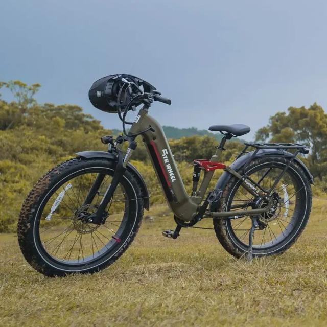 Bicicleta Elétrica de Montanha com Motor 750W e Bateria Samsung 48V 20Ah, Pneus Gordo 26x4.0 e Suspensão Completa