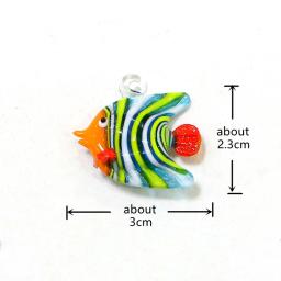 6 pçs nova bolha de vidro flutuante peixe mini estatuetas pingente aquário tanque de peixes decoração bonito animais do mar pequena estátua artesanato ornamentos - Image 4