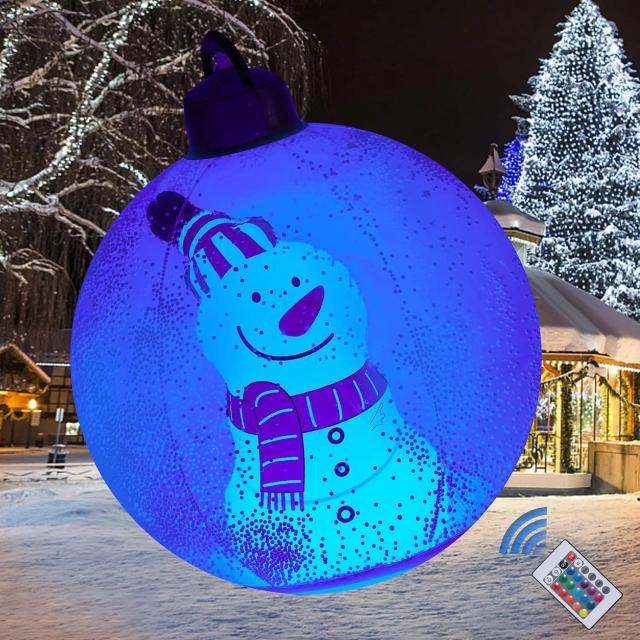 Bola de Natal Inflável Gigante Transparente 60cm PVC Premium para Decoração Externa e Interna