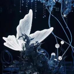 Luzes de borboleta LED para casamento, adereços decorativos de fundo, borboleta luminosa, guia rodoviário, iluminação para festa, 60cm - Image 4