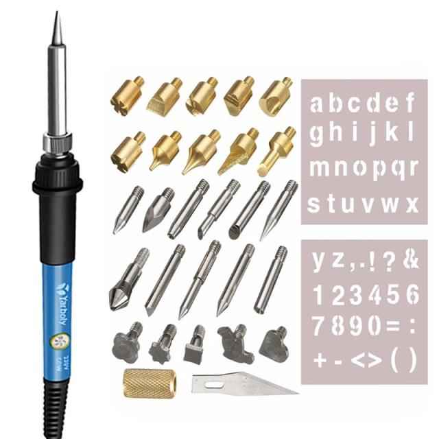 Kit Completo Display Digital para Queima de Madeira: Ferros de Solda, Ferramentas de Artesanato e Caneta de Pirografia com LCD, 60W, 110V e 220V