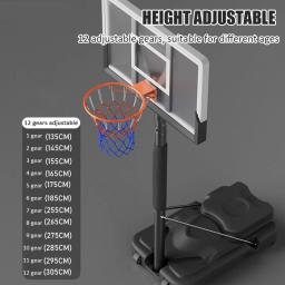 Aro de basquete ajustável para crianças e adultos, suporte de basquete móvel, interior e exterior, prática de tiro - Image 5
