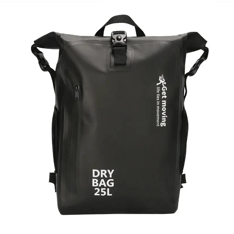 Impermeável Dry Bag Mochila para Caiaque, Roll Top Flutuante Outdoor Sack, Boating Sailing Rafting Camping, 25L - Image 1