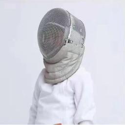 Máscara de esgrima 350n epee capacete engrenagens das mulheres dos homens crianças capa facial esgrima chapelaria com babador acolchoado esgrima equipamentos de proteção - Image 3