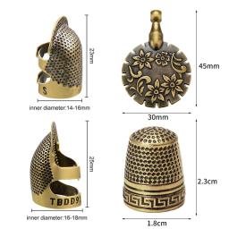 3 pçs costura dedal metal ajustável dedal dedo protetor e cortador de rosca ferramentas de costura para diy artesanato bordado acolchoado - Image 2