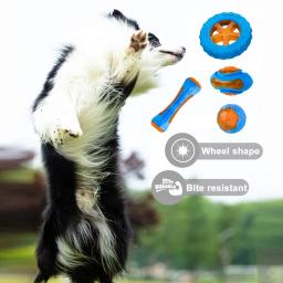 Mastigar brinquedos de borracha para cães Resistente a mordida, Squeaky Training, Jogando brinquedo, Brinquedos interativos do cão, Cães grandes, Limpeza dos dentes - Image 3