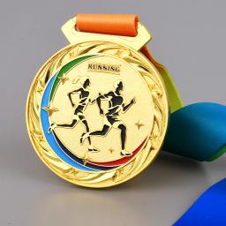 Medalha Maratona Troféu com Fita, Medalha de Corrida, Ouro, Prata, Bronze, Lembrança Esportiva, Jogo Escolar, Presente do Prêmio - Image 3