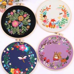Flower Embroidery Starter Kit para iniciantes, DIY Cross Stitch Set, Costura Arte, Pintura Animal Craft, Decoração para casa - Image 1
