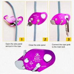 Equipamento de segurança de escalada de acampamento agarrar dispositivos corda bloqueio automático karabiner anti queda engrenagem protetora sobrevivência - Image 6