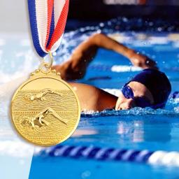 Medalha com fita no pescoço, vencedor de metal, ouro, prata, bronze, 5cm, para competição, corrida, festa, 1 a 20 peças - Image 2