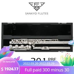 Profissional Sankyo CF201 FLUTE ETUDE E Key Split Banhado A Prata Flauta C tom 17 Buracos Abrir Flauta Música Instrumento - Image 1