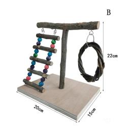 Suporte De Papagaio De Madeira Sólida, Brinquedos De Pássaro De Treinamento De Desktop Stand Pole, Playground Interativo, Pequenos Pet Suprimentos - Image 3