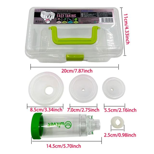 Câmara de Aerossol para Pets com Tanque Espaçador e Nebulizador Manual - Máscara de Silicone para Gatos e Cachorros - Ideal para Clínicas Veterinárias