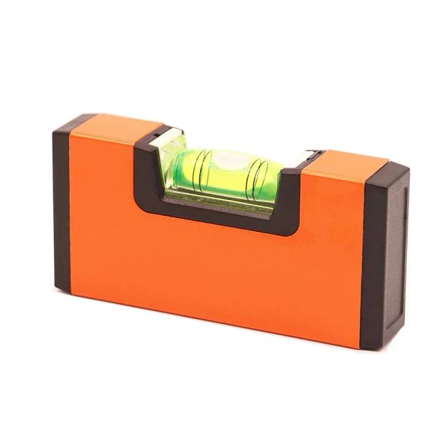 Medidor de Nível de Alta Precisão à Prova de Choque - Ferramenta Nível de Bolha em Alumínio Laranja 100mm x 50mm x 20mm