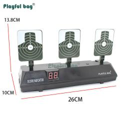 Eletrônico digital alvo brinquedo pista auto-reset luz inteligente efeito de som marcando alvo jogo de tiro brinquedo arma peças dardos - Image 3