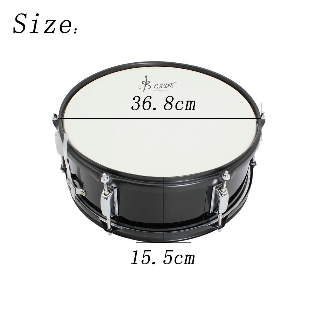 Slade 14 polegadas snare tambor percussão com bateria chave alça de ombro iniciantes conjunto para iniciantes estudante prática guarda honra música - Image 1