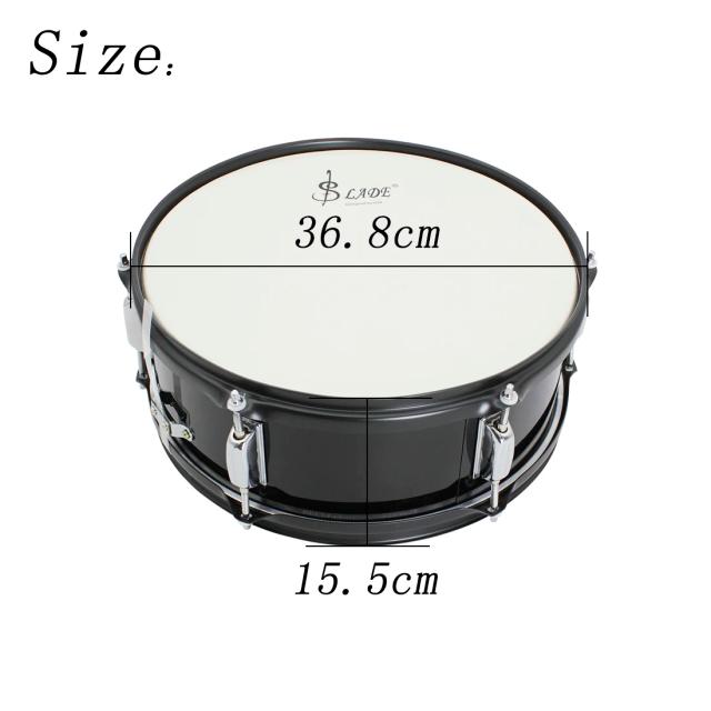 Snare Drum Slade de 14 Polegadas com Alça de Ombro: Conjunto de Percussão Ideal para Iniciantes e Estudantes de Música