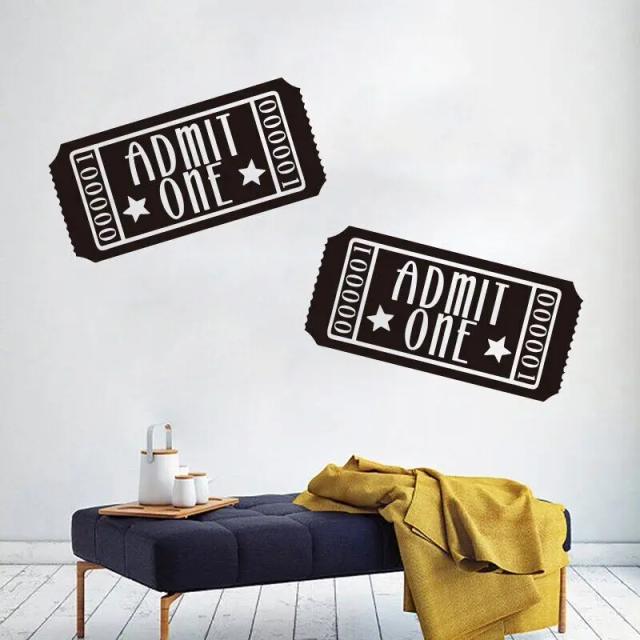 Experiência de Cinema em Casa: Adesivo de Parede para Filme, Decalque Decorativo para Quarto e Sala de Jogos - Conjunto de 2 Insígnias Cinemáticas