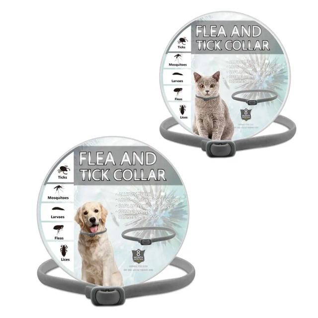 Colar Ajustável Antipulgas e Anticarrapatos para Cães e Gatos com Proteção de 8 Meses contra Mosquitos e Insetos