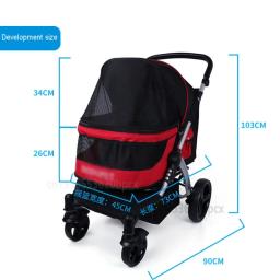 Dobrável Desativado Big Dog Trolley, 4 rodas impermeável Oxford pano carrinho de gato, Liga de alumínio Pet Carrier, Bearing 50kg - Image 5