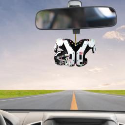 Acrílico Plano Retrovisor Carro Pingente, Futebol Americano, Equipamento De Futebol, Pendurado Ornamentos, Artesanato para Árvore De Natal, DIY, 2D - Image 6