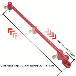 Desenho ajustável Régua Círculo, bússola de alumínio, Scribe Centro Finder, Carpintaria de ponto fixo Círculo Linha Marcação Gauge, 300mm - Image 3