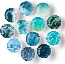 Conjunto de 12 ímãs de vidro, decoração do oceano para artesanato e cozinha - Image 1