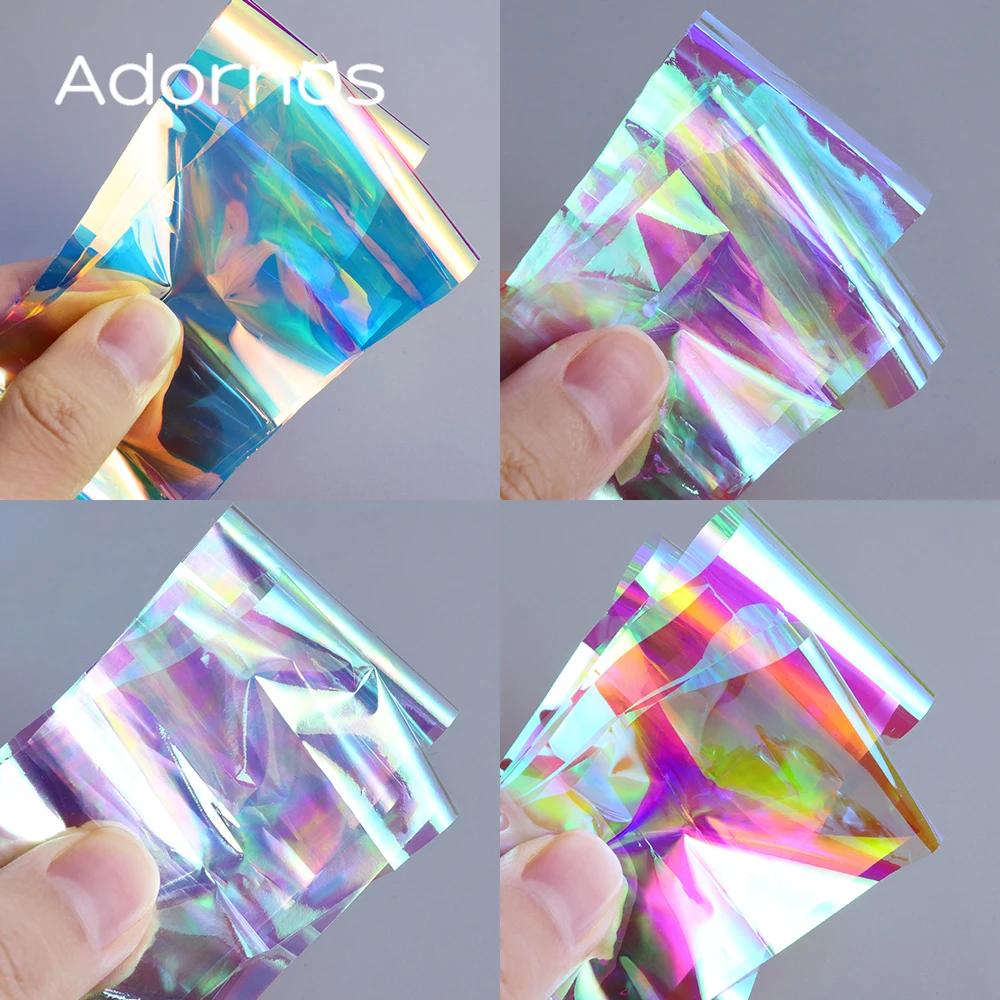 Moldes de resina epóxi de celofane com glitter holográfico, 4 unidades, enchimento espumante sereia gradiente aurora papel diy pingentes artesanato fazendo - Image 1
