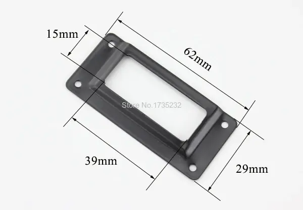 Etiqueta de Metal Preto para Identificação de Cartões - 62x29mm para Móveis e Gavetas