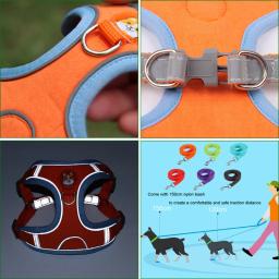 Ajustável Arnês e Trela Conjunto para Cães Pequenos e Médios, Colete de Arnês, Reflexivo Puppy Peito Strap, Pet Walking, Outdoor Supplies - Image 3