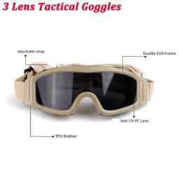 Óculos táticos ao ar livre para homens, óculos de proteção ocular, óculos de treinamento do exército, CS Shockproof Sports Air Gun Glasses - Image 3