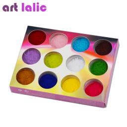 Conjunto de 12 pós de veludo de cores, veludo flocado com glitter para decoração de arte de unhas DIY. - Image 5