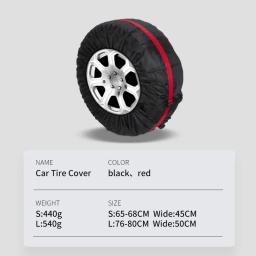Conjunto de 4 peças de capas para pneus de carro, saco de armazenamento de pneus sobressalentes de poliéster, capa de proteção contra poeira, acessórios para pneus de automóvel, capas protetoras - Image 4