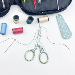 Tesoura De Costura Pequena com Tampa De Couro Aço Inoxidável Artesanato Tesoura Ferramentas DIY Tesouras De Costura Para Bordados Bordados - Image 6