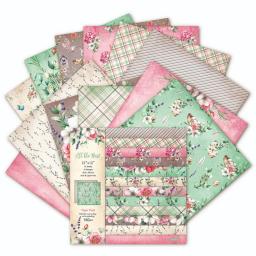 Papel de fundo Vintage Premium Handbook, padrões florais estilo brilhante e leve, 12 ", 12 pcs - Image 2
